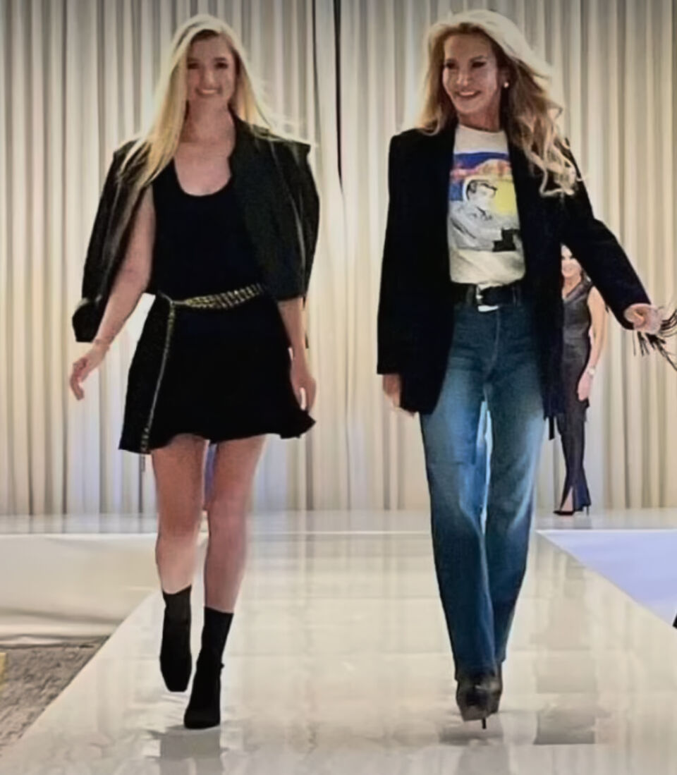 Honoree Shauna Montgomery takes runway walk with daughter Meredith. (Photo by Chicago Lighthouse)
